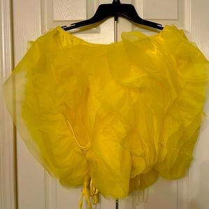 Yellow ruffle sleeve less top light weight new with tag